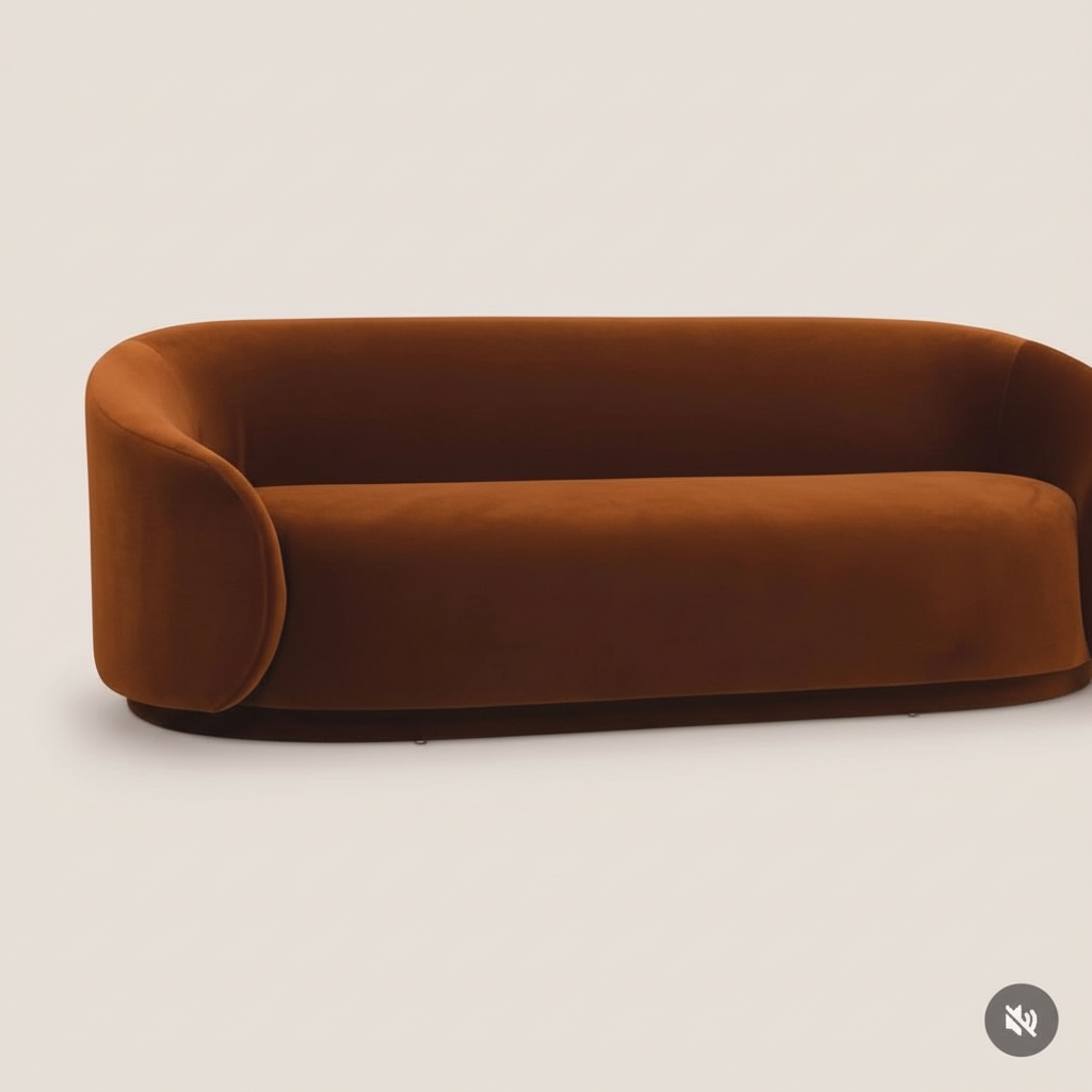 Aurelio Curved Velvet Sofa - Image 4