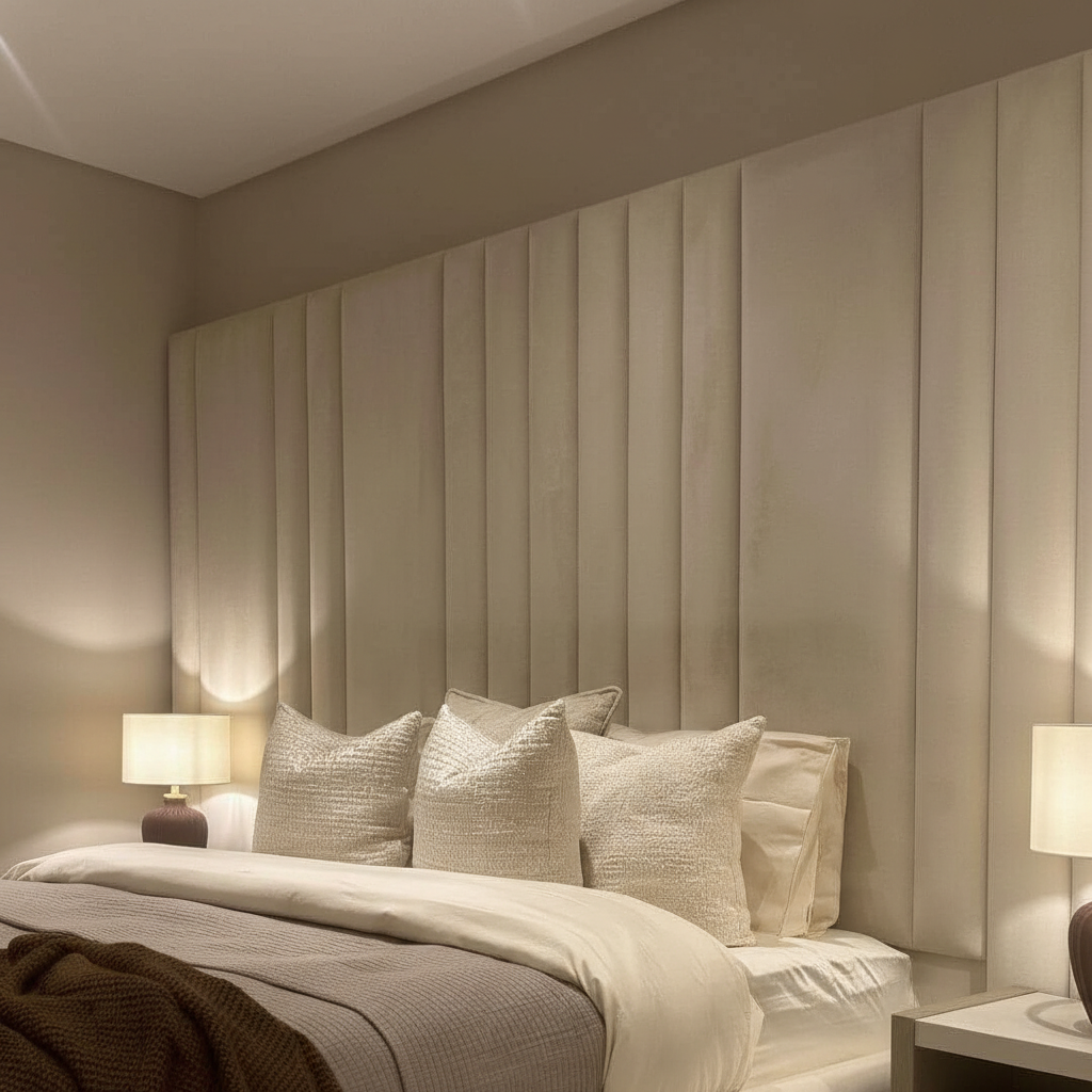 Grand Velvet Panel Bed - Image 3