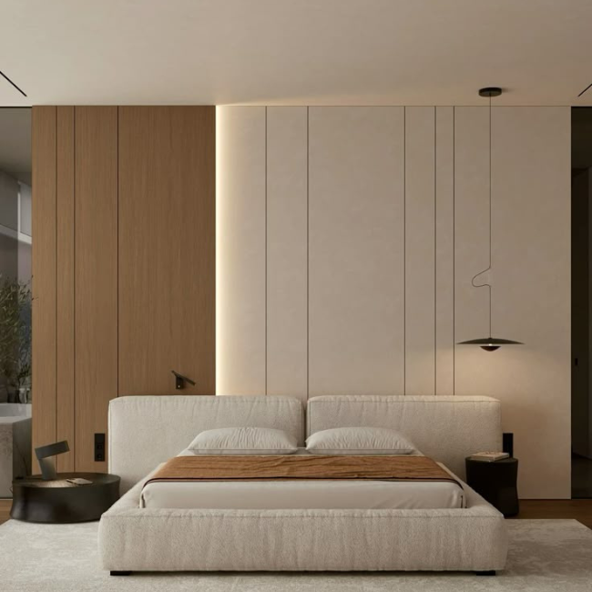 Fluffy Upholstered Platform Bed